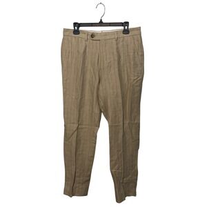 Todd Snyder Pants Mens 31x30 Tan Pinstripe Linen Silk Tailored Trousers Sutton